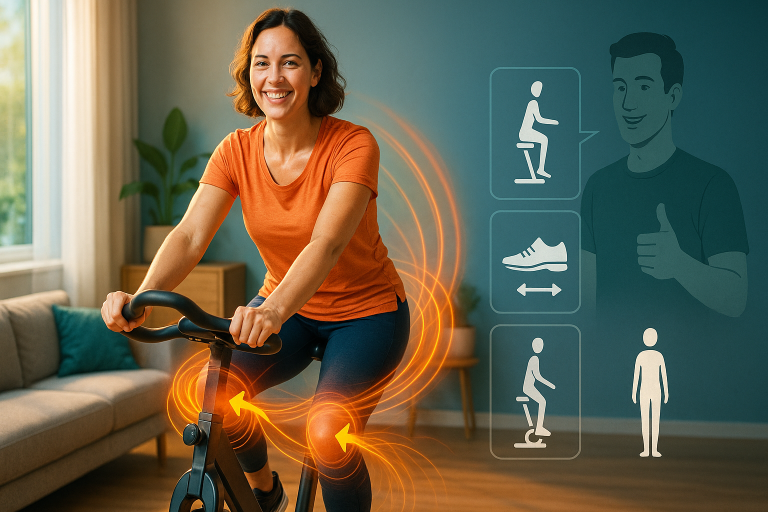 éviter les douleurs aux genoux avec un vélo d’appartement