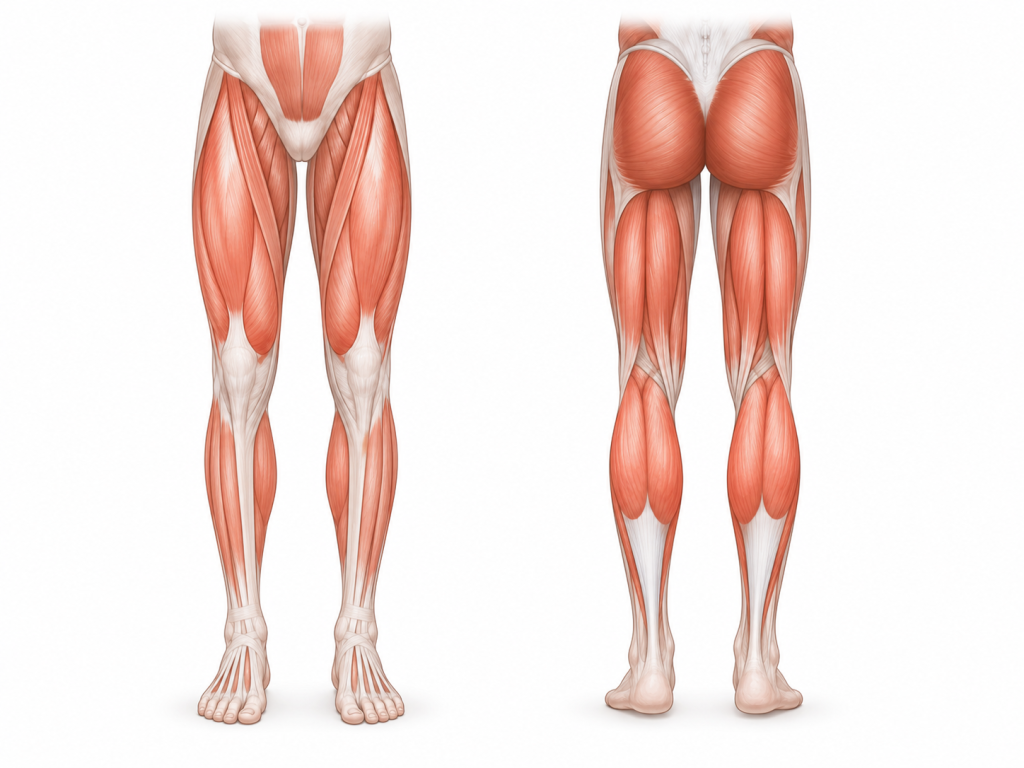 Les muscles principaux : le bas du corps